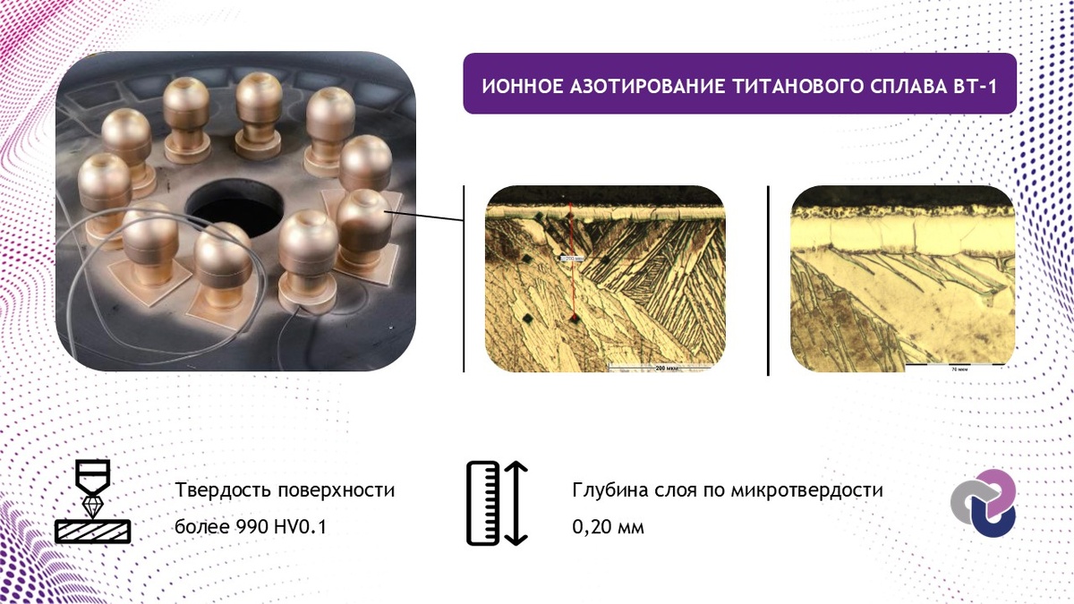 Исследование образцов деталей из титанового сплава ВТ-1 после ионного азотирования