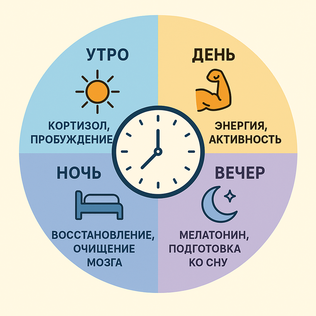 24-часовой цикл с показателями гормонов 