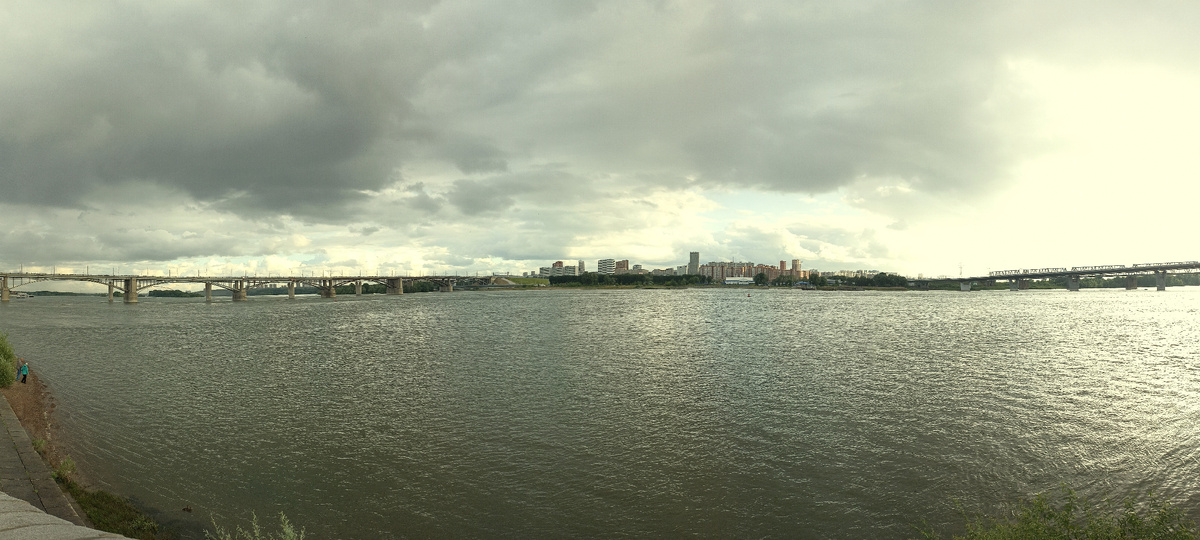 Панорама открывающаяся с Михайловской набережной Оби. 