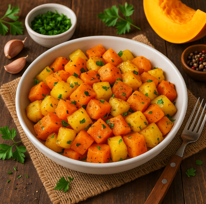 Тыква, запечённая с картошкой рецепты от Дарики
