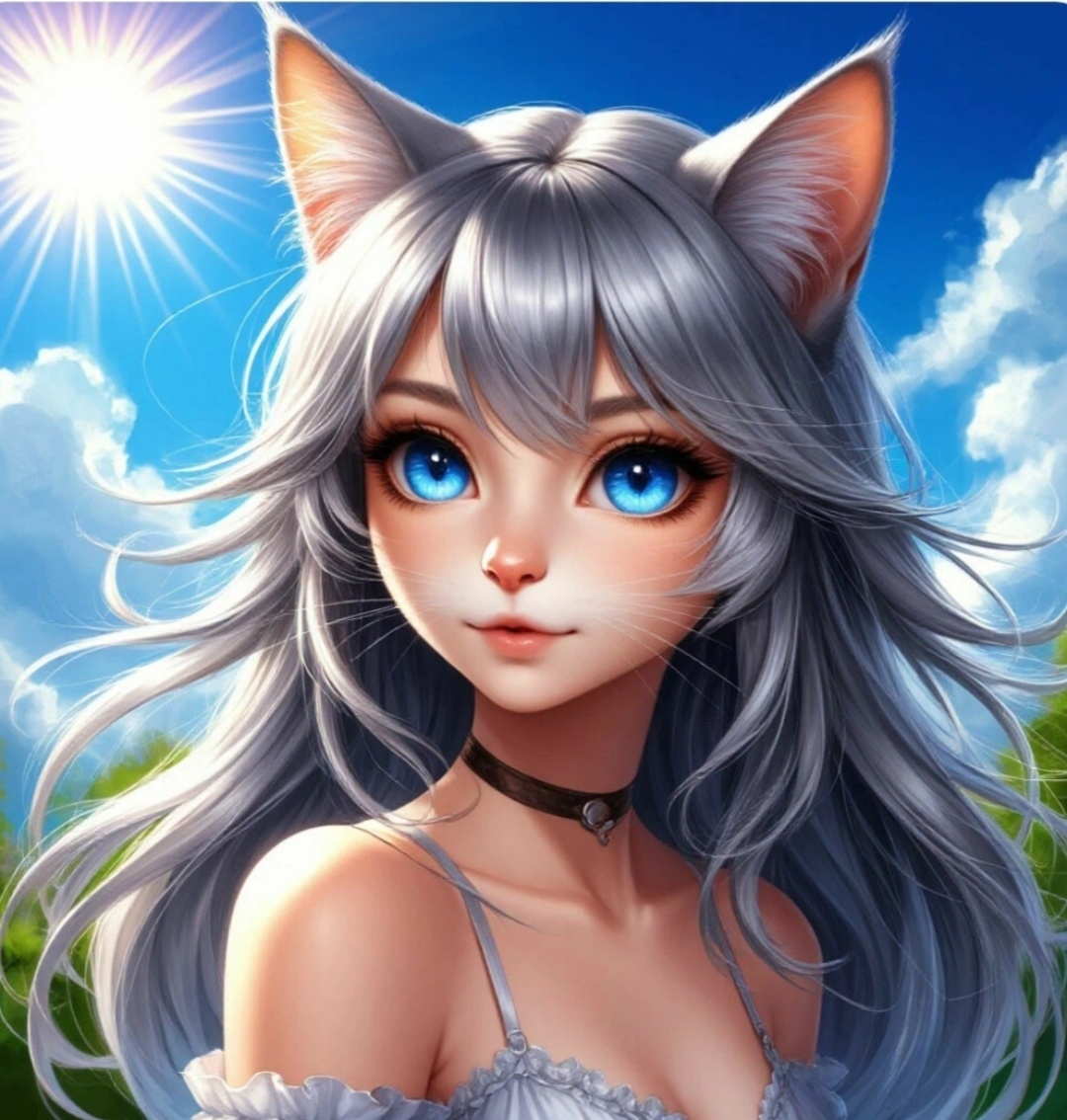 Волшебница - кошка, иллюстрация.