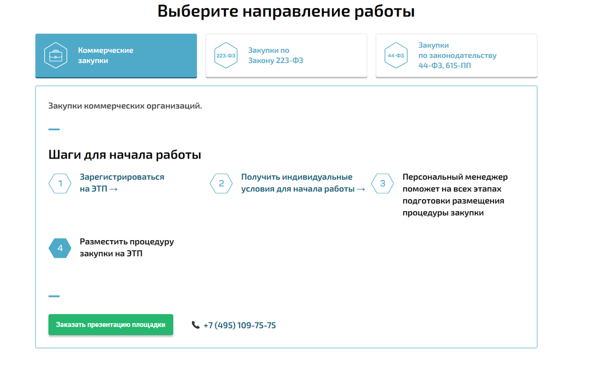 Поиск поставщика на тендерной площадке