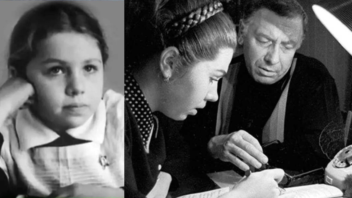 Елена Папанова в детстве, и в юности с отцом