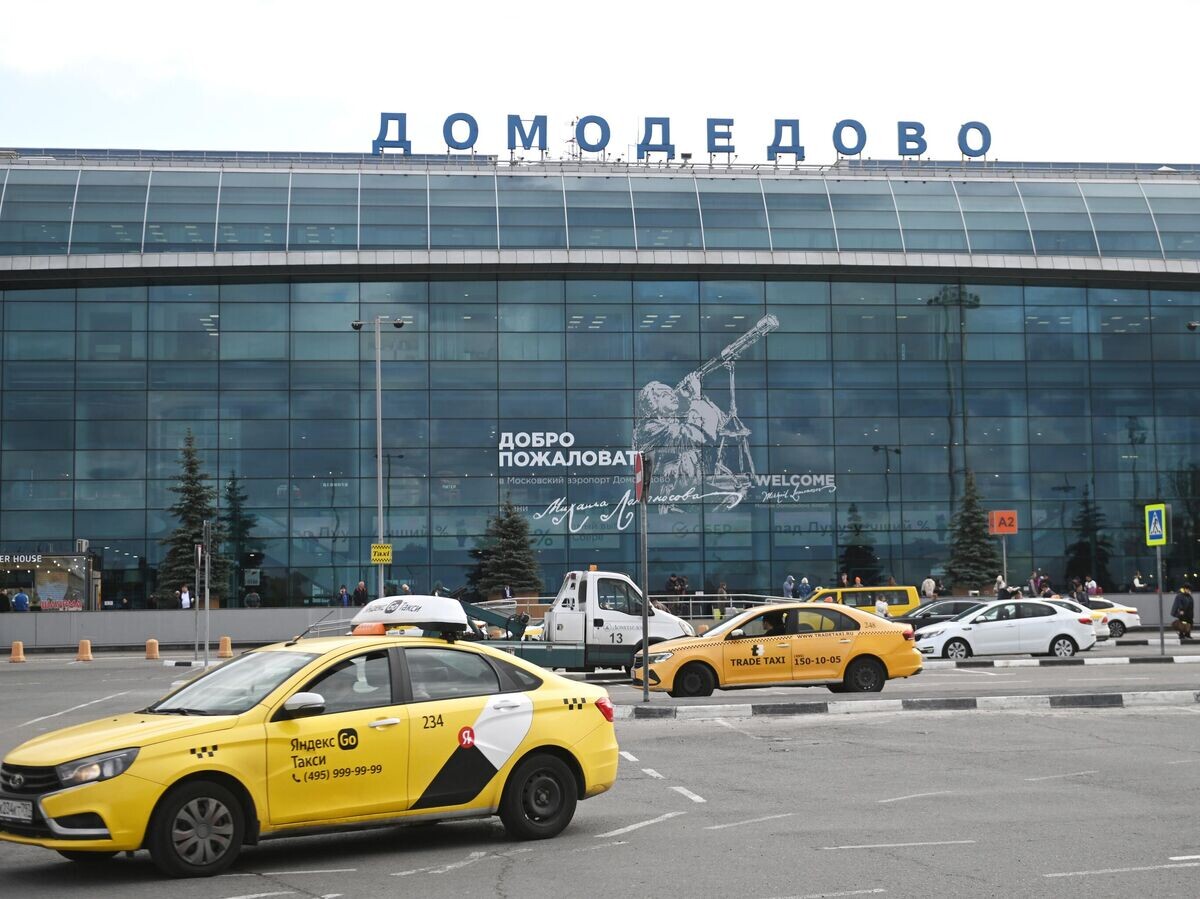    Такси компании "Яндекс. Go" возле аэропорта Домодедово© РИА Новости / Кирилл Каллиников