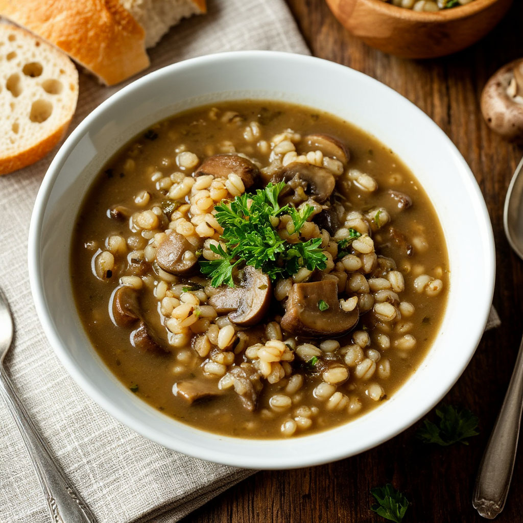 Суп из белых грибов с перловкой