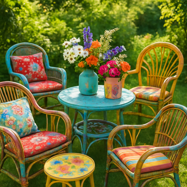    Как преобразить старую садовую мебель из ротанга: 10 идей для креативного апсайклинга своими руками Loza