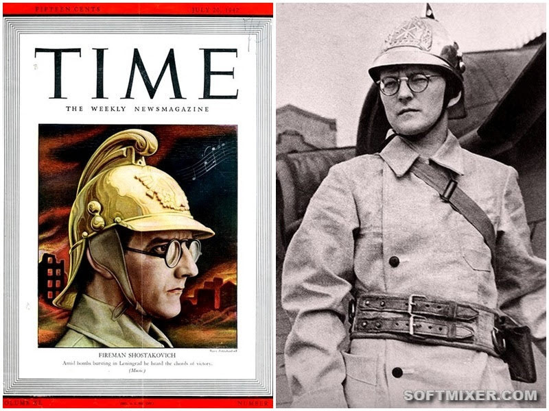 Шостакович пожарник, в таком образе он попал на обложку журнала Times