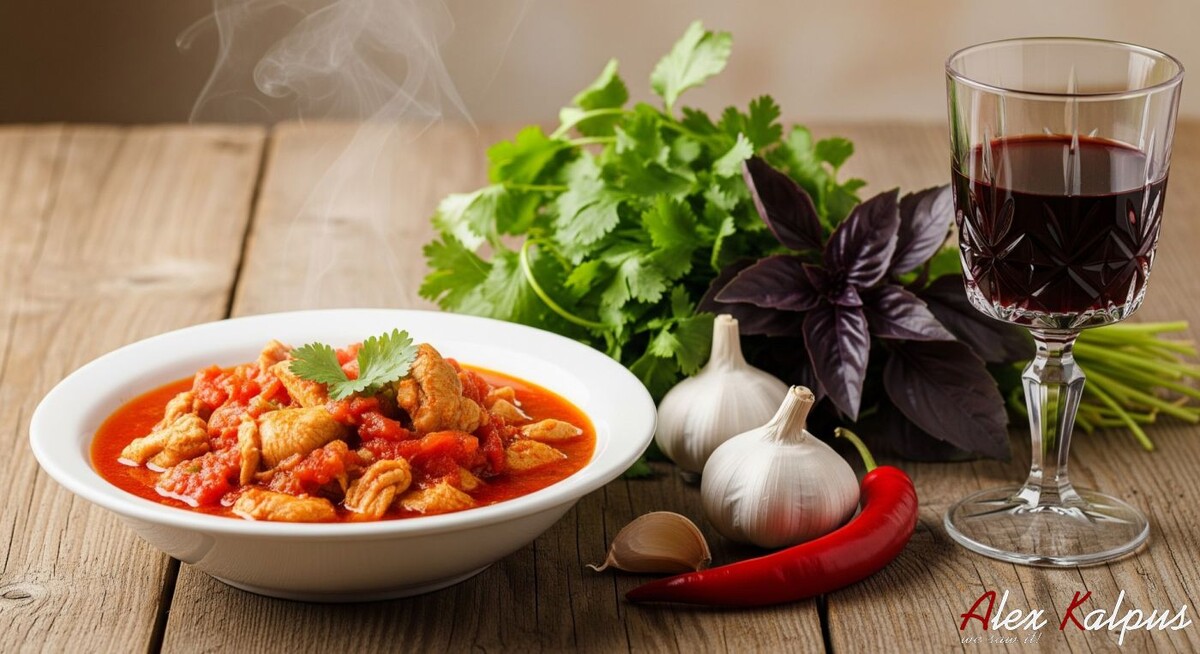 Рецепт Чахохбили по-гурийски от знакомой хозяйки. Гурия, Грузия