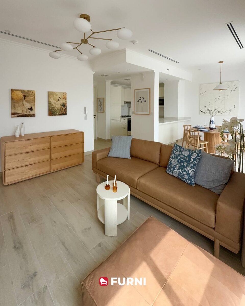 Квартира в японском стиле с элементами джапанди в Mayas Geneva; проект Furni в Дубае