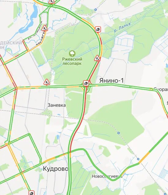    Фото: скриншот сервиса «Яндекс.Пробки»