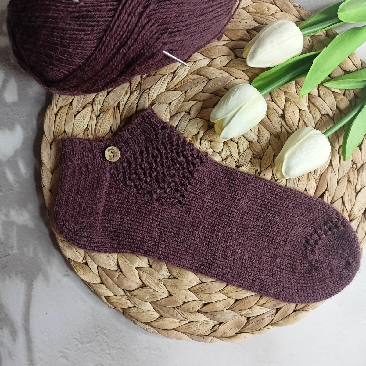 Следки с укреплённой пятки. Работа автора