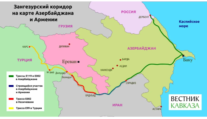 Закавказье на карте из СМИ...