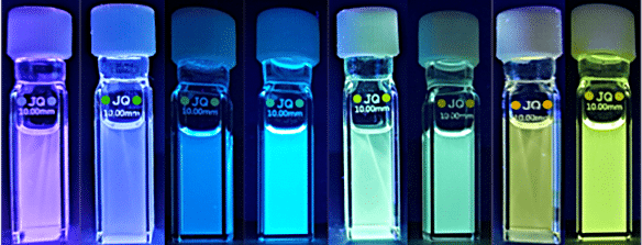    Раствор сольватохромного красителя в растворителях различной полярности, для изучения которых предназначен веб-ресурс / © Александр Ксенофонтов, пресс-служба РНФ