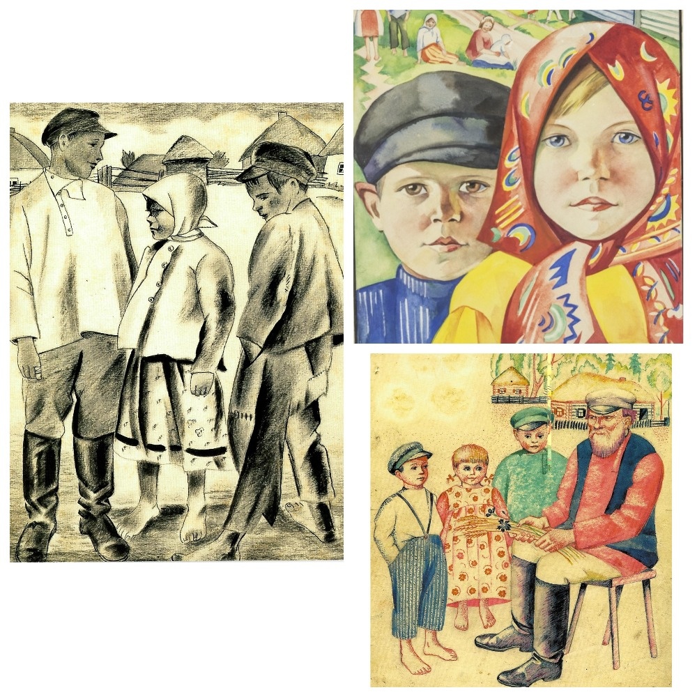 Работы Л.Ф. Милеевой, посвященные теме детства. Коллекция РИАМЗ 