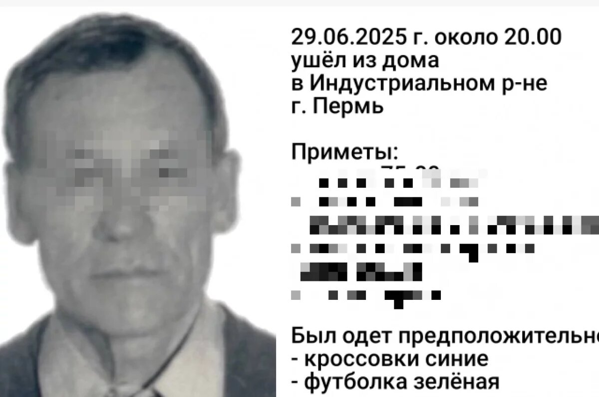    Спустя 5 дней окончены поиски бесследно пропавшего в Перми мужчины