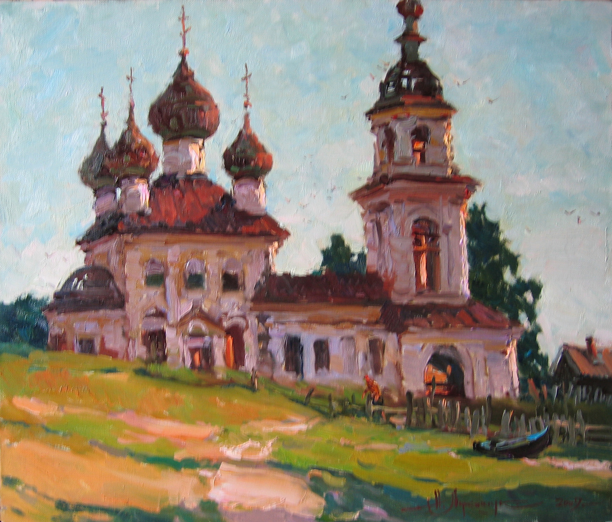 Николай Лукашук "Забытый храм. Село Мыт" 2009 холст, масло 60х70
