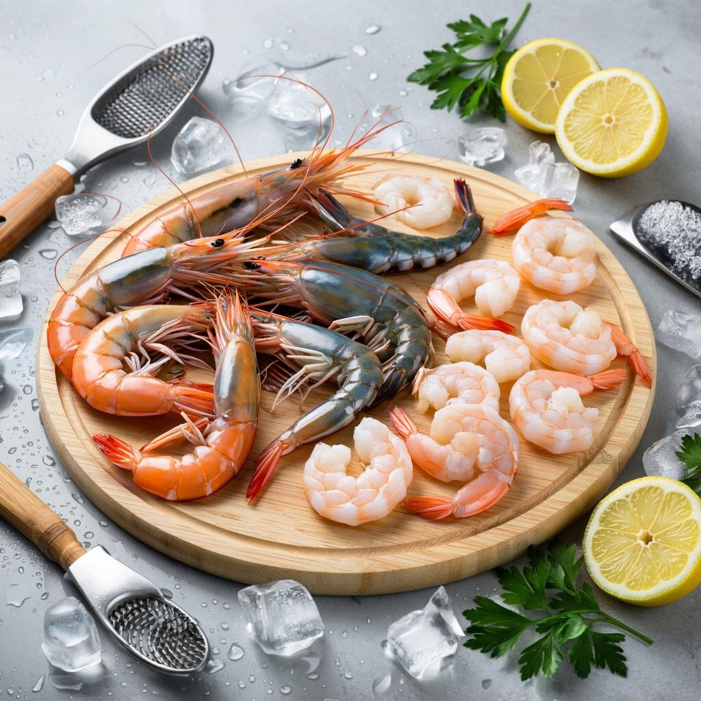 Свежепойманные креветки: тигровые, королевские и замороженные — идеальное разнообразие для морского ужина