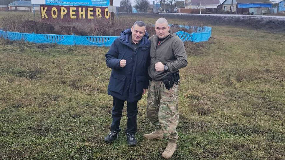 Врио губернатора Курской области Александр Хинштейн (слева) и погибший заместитель главнокомандующего ВМФ России Михаил Гудков (справа).📷Фото: из Telegram-канала Александра Хинштейна