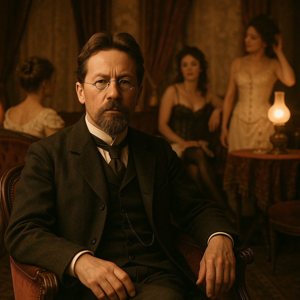 Антон Павлович смотрит на тебя несколько недовольно. Он думает, что ты его осуждаешь.