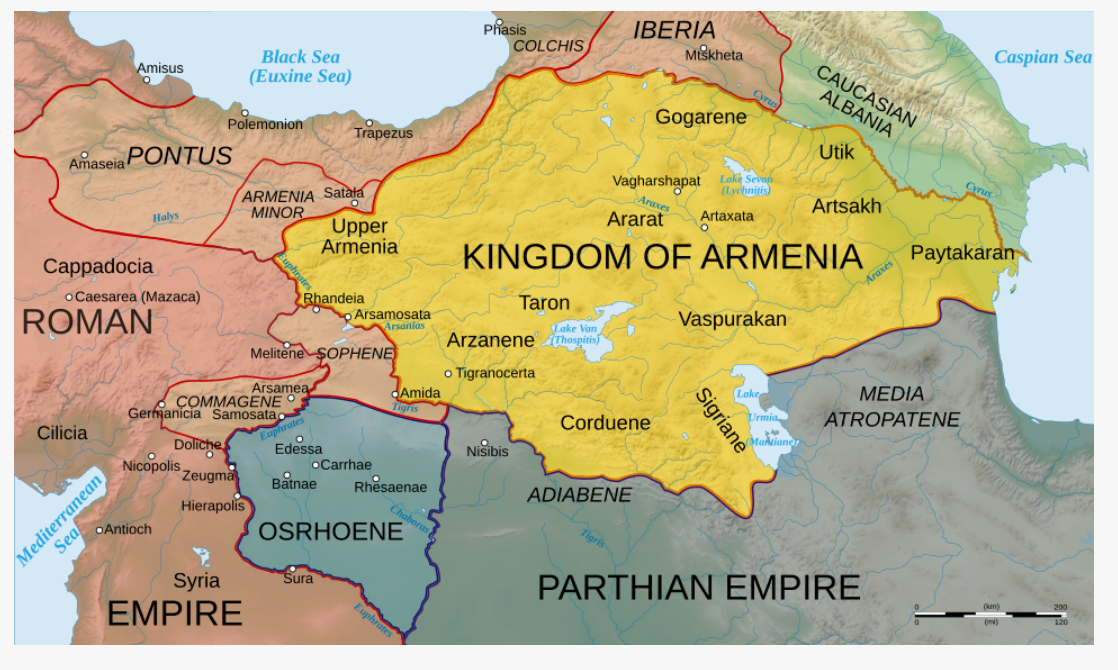 Великая Армения на момент принятия христианства 