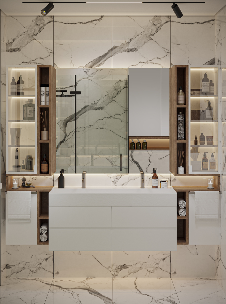 Проект душевой комнаты. Авторы: Дизайн-студия "Малина-ПРО". Дизайнеры: Терентьева Татьяна и Рахимов Вячеслав.