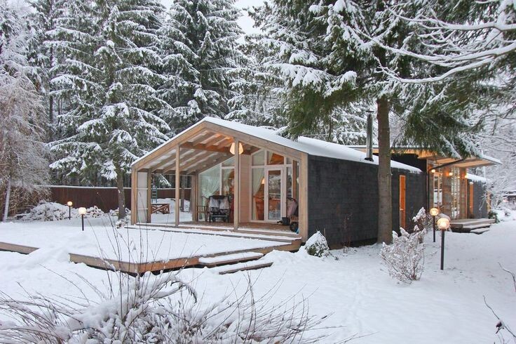 Модульный дом зимой