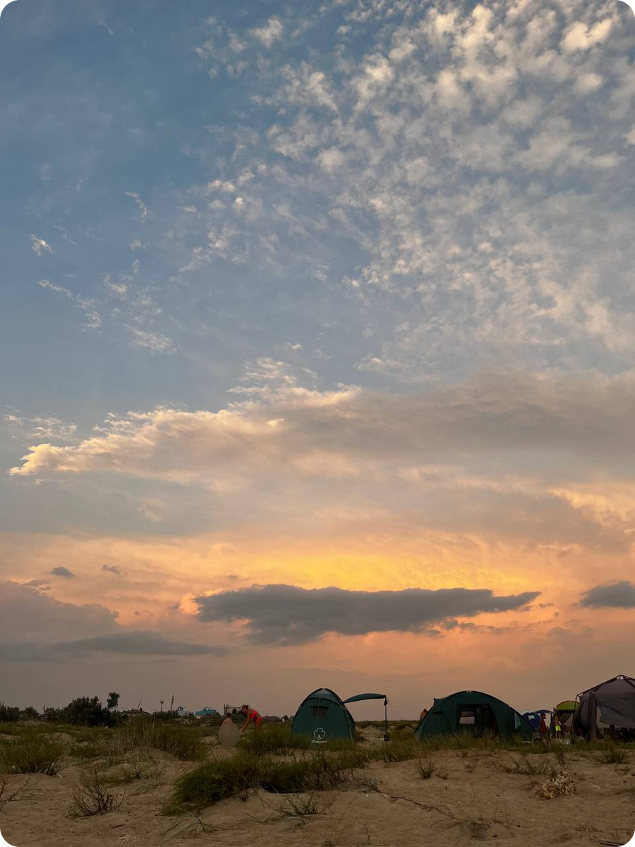 Кемпинг в Благовещенской, закат
