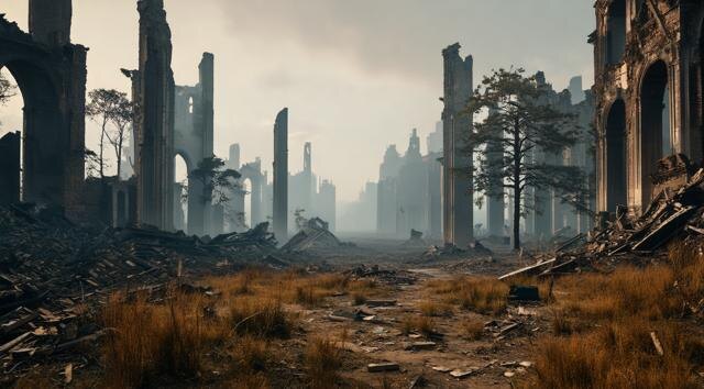 Развалины города.