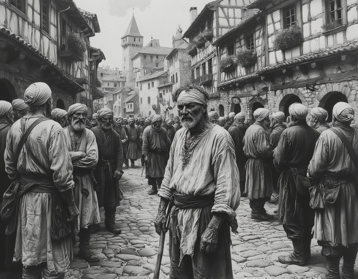 Тюркский разведчик Аксунгар проникает во вражеский портовый город Киос под видом хромого рыбака