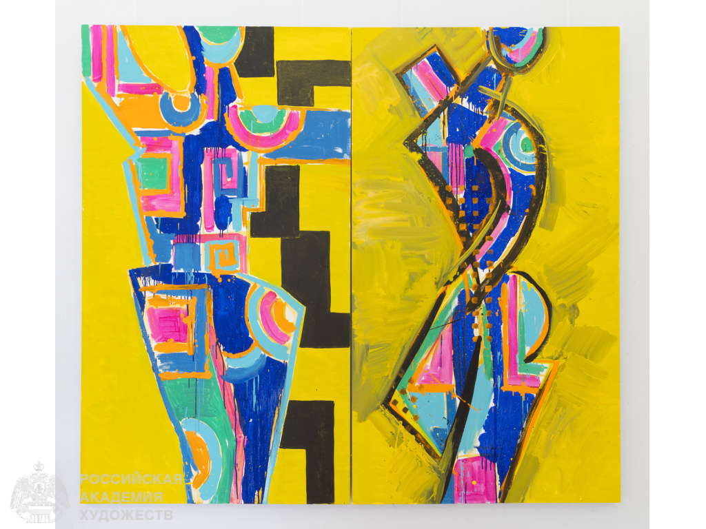 Фрагмент выставки «Открытая форма» Павла Тураева с участием Елены Патлажановой в залах Российской академии художеств (Москва, Пречистенка, 21). Фото: Виктор Берёзкин, пресс-служба РАХ. 2025