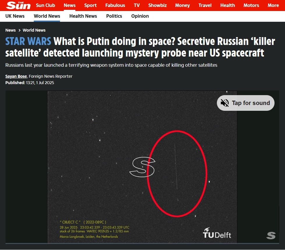    Скриншот статьи The Sun