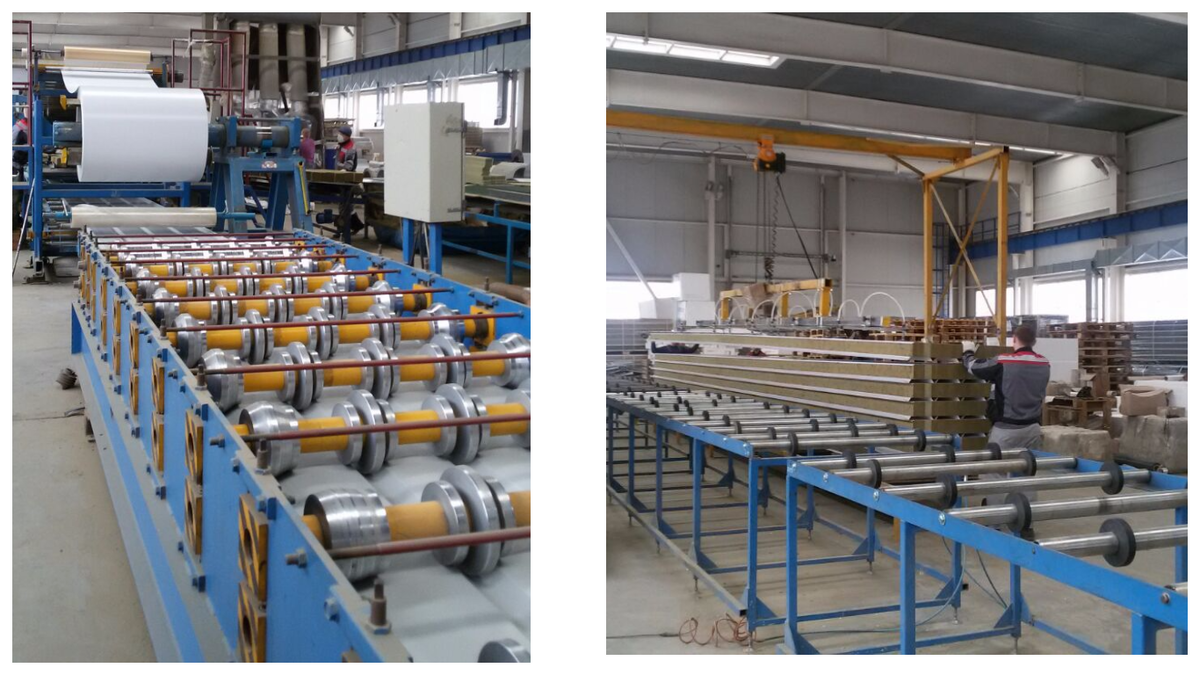 Производство сэндвич-панелей на заводе ВекторСталь