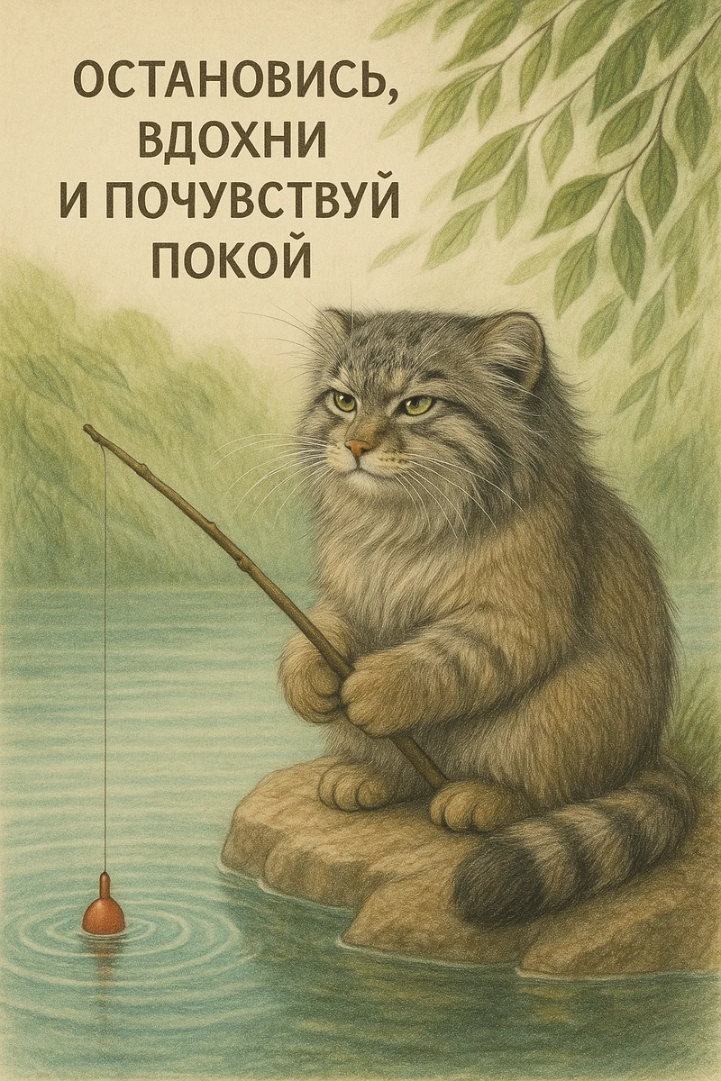 Этот арт создан нейросетью в соавторстве с Манулом и владельцем Арт-мастерской ИИ.