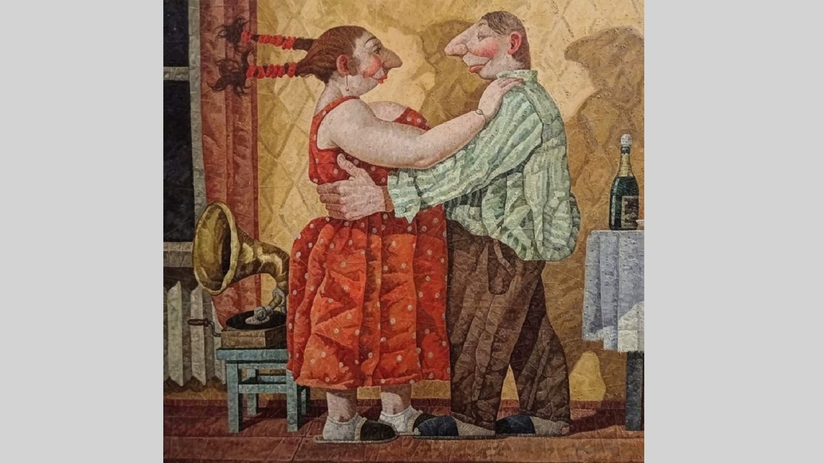 Сергей Меренков "Кто девушку ужинает, тот её и танцует", 2022, холст, масло, 103х109