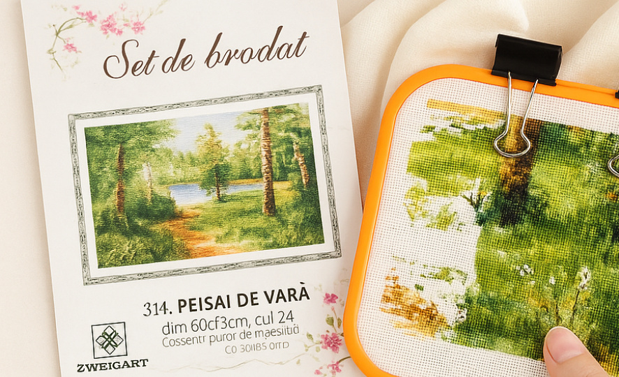 Летний пейзаж от Broderia Art: когда зелень не пугает