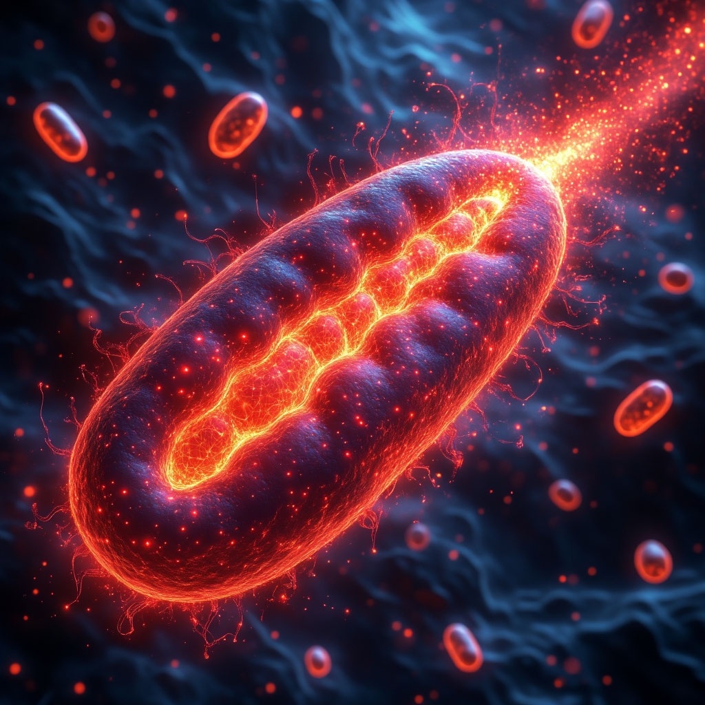 Воздействие красного света на митохондрии. Иллюстрация автора