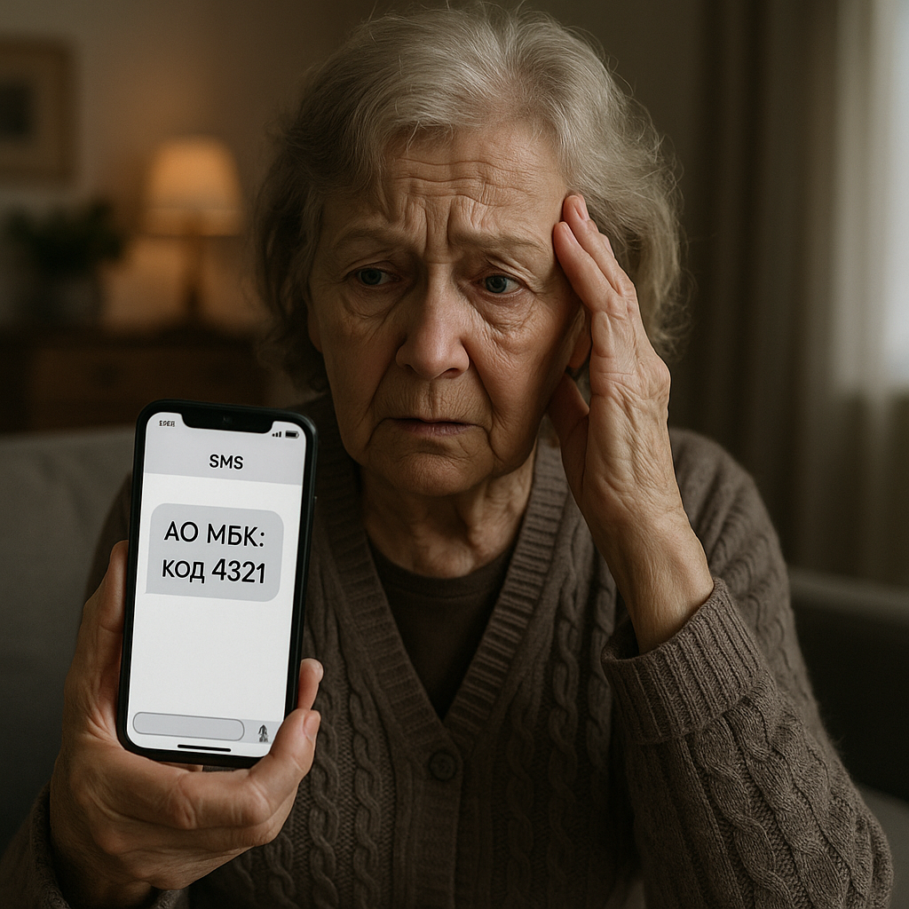 Мошенническое SMS уведомление от АО МБК с кодом