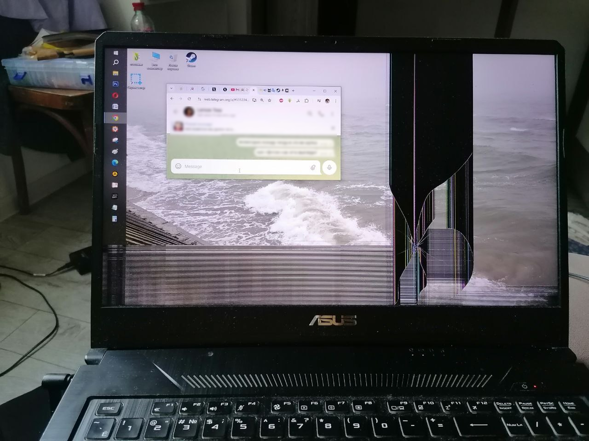 Стекло на экране целое, так что, видимо, полетела матрица