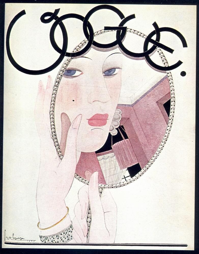 Жорж Лепап "Зеркало", 1921, обложка журнала Vogue, официальный сайт - https://archive.vogue.com/ 