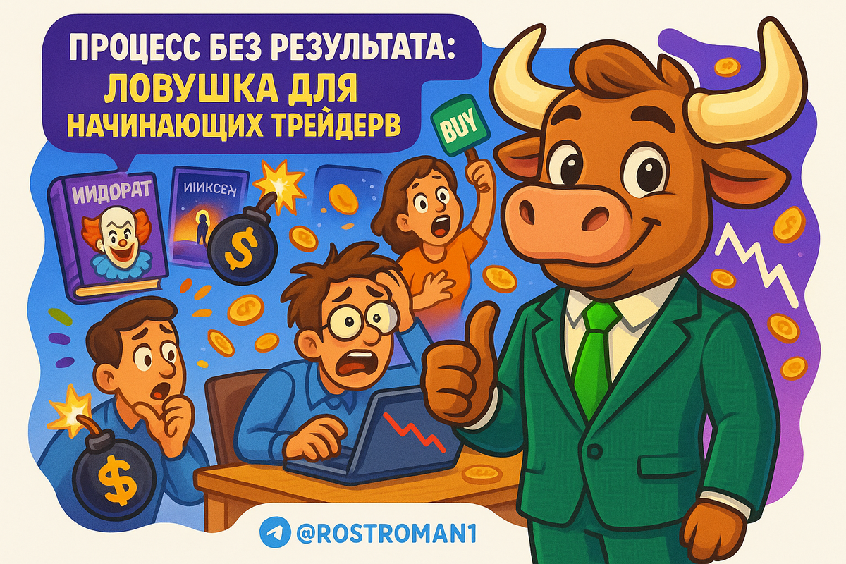    Избегая ловушки процесса: как начать зарабатывать на трейдинге, а не просто фанатеть от графиков РоСТ | Роман о Системном Трейдинге
