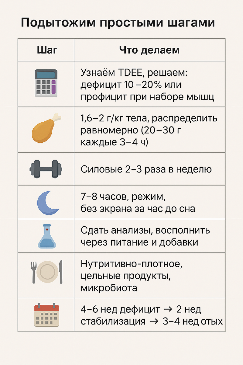 Шаги для похудения