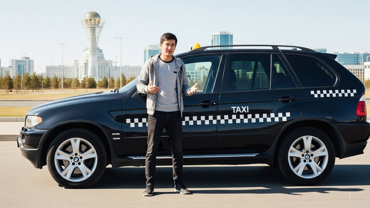    Несмотря на класс, BMW X5 работает в такси Астаны по тарифу «Эконом» / Сгенерировано нейросетью