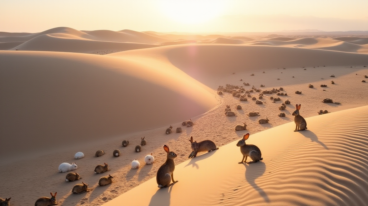 Миллионы кроликов, посреди безжизненных просторов