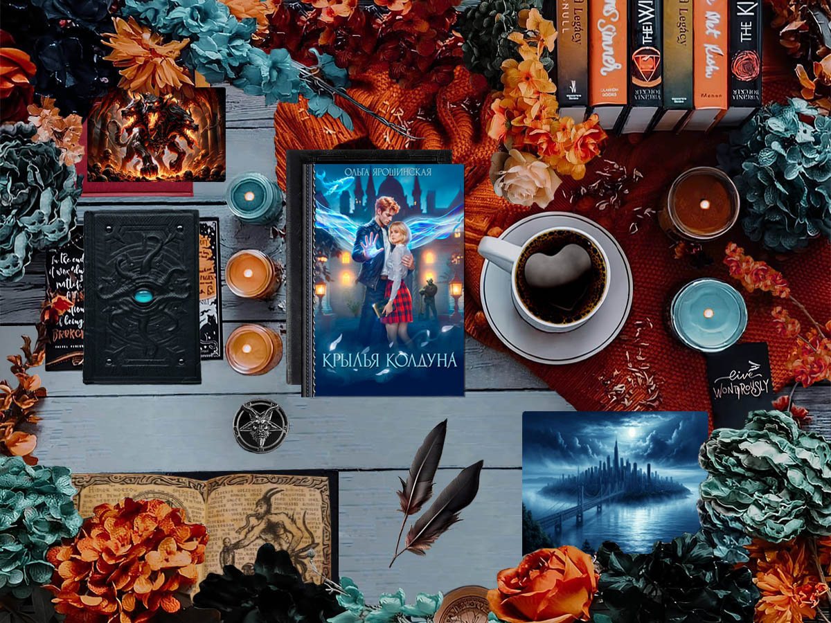 Роман белорусской писательницы Ольги Ярошинской «Крылья колдуна»: жанры — детективное фэнтези (герметичный детектив), любовное фэнтези, мистическое фэнтези, приключенческое фэнтези, юмористическое фэнтези; объём произведения — 28 глав (включая пролог и эпилог); дата первой публикации — 2019 год; страны — Белоруссия, Россия. Возрастное ограничение — с 16 лет.