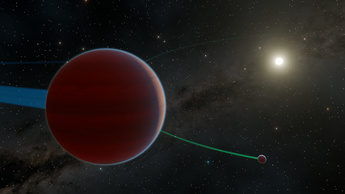 На этой художественной концепции изображена система KOI-134, в которой, как было обнаружено в 2025 году, есть две планеты: KOI-134 b и KOI-134 c.