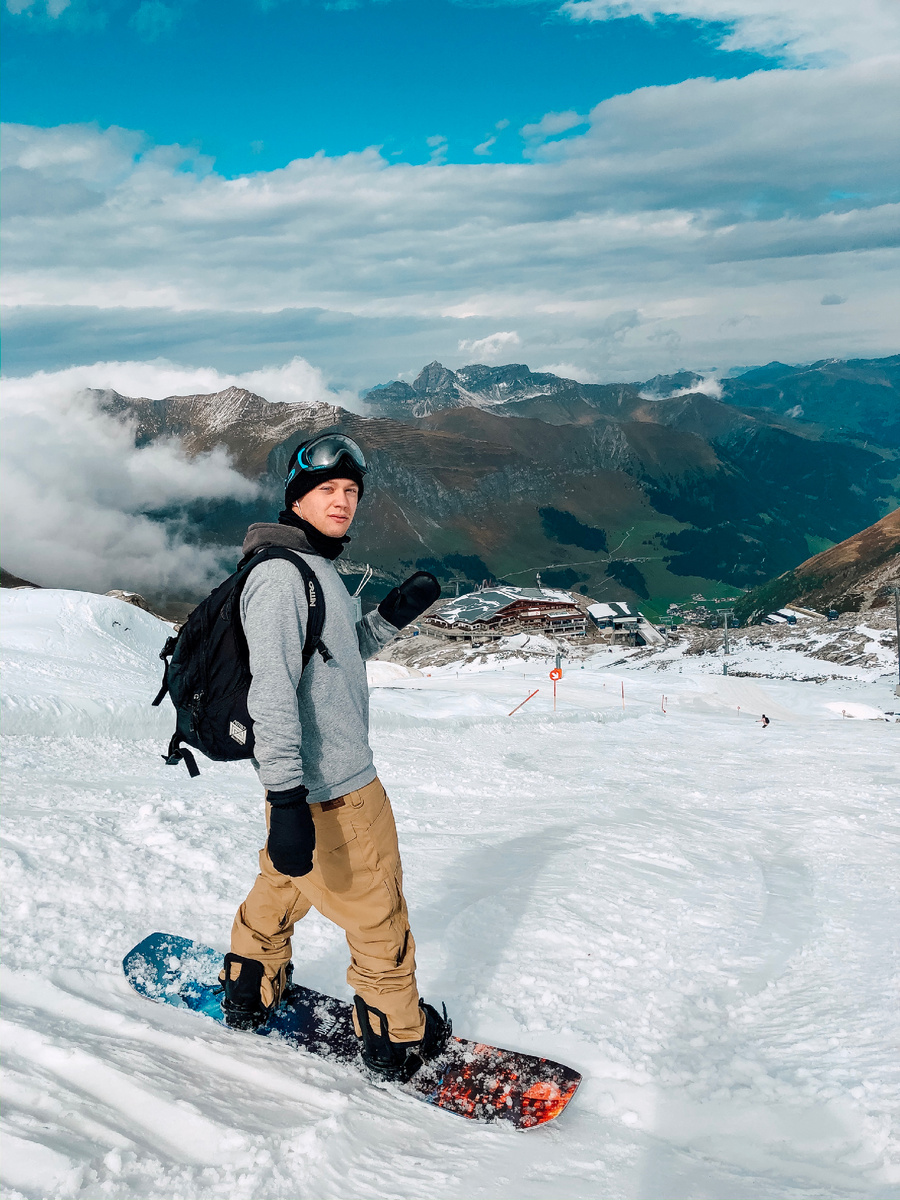 Летнее катание на сноуборде 