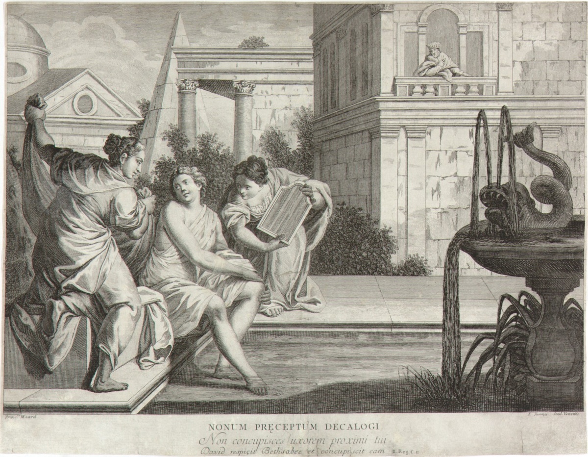 Torma J. Давид увидел Вирсавию и возжелал ее. XVIII век (?). Бумага, офорт.
Государственная Третьяковская галерея