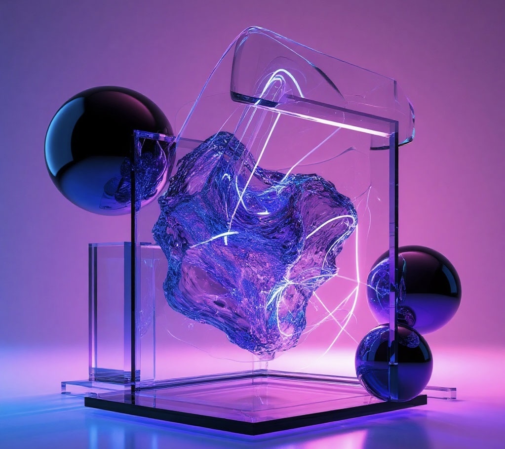 Абстрактная композиция из идеальных и неидеальных форм.