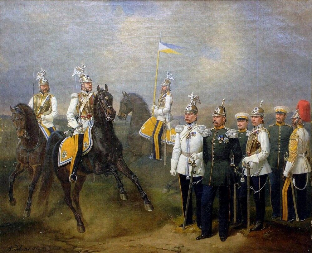А.И Гебенс. Группа чинов лейб-гвардии Кирасирского его Величества