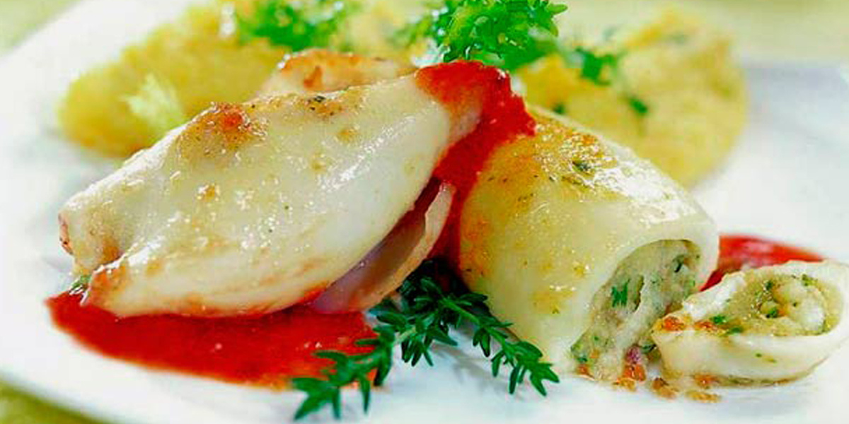    Фаршированные кальмары с креветками и сыром – секрет идеальной текстуры